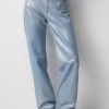 PULL & BEAR Straight Leg Jeans - Silver Coloured
