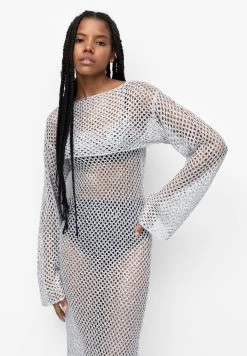 PULL & BEAR Cropped - Trui - Silver Coloured -PULL BEAR Winkel f146c1690a8847a6b162670944ecd8ff