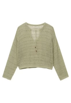 PULL & BEAR Open With Drawstring - Trui - Khaki -PULL BEAR Winkel f2466972db4b448bb8e76ebb6b97be2c