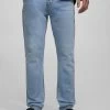 PULL & BEAR Comfort - Straight Leg Jeans - Stone Blue Denim