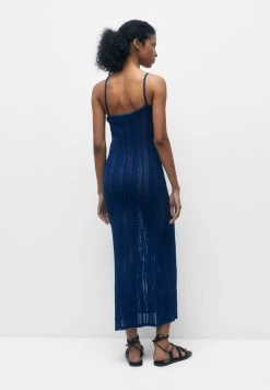 PULL & BEAR Long Asymmetric - Maxi-Jurk - Dark Blue -PULL BEAR Winkel f43143f807d74e1cb8730cc70e1be7dc