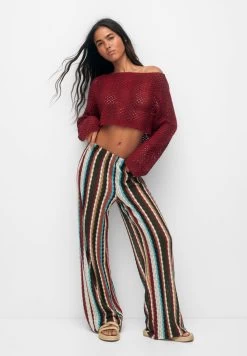 PULL & BEAR With Vertical Stripes - Trui - Dark Red -PULL BEAR Winkel f6521d339a9740dc8a9e11cc97bdeb31