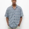 PULL & BEAR Stwd Print Short Sleeve - Overhemd - Blue