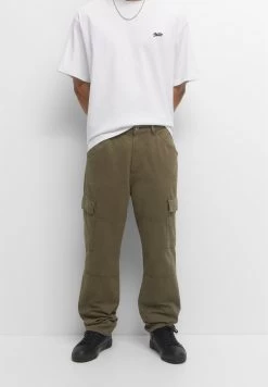 PULL & BEAR Wide-Leg - Cargobroek - Dark Green