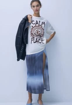PULL & BEAR Calm Place - T-Shirt Print - White -PULL BEAR Winkel fac715443cc9492e8ac9e1c7336d1378