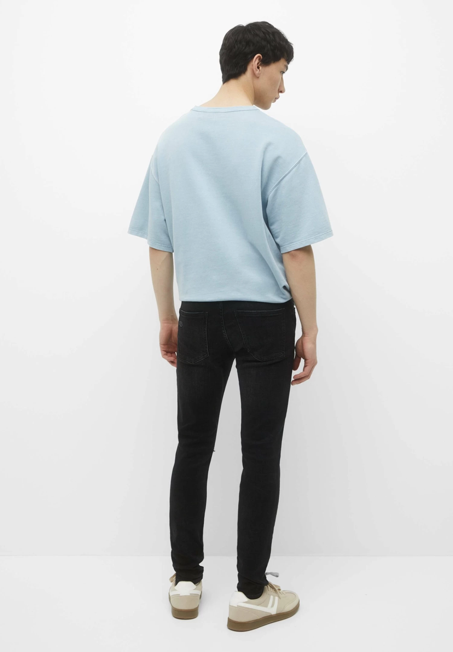 PULL & BEAR Ripped - Slim Fit Jeans - Mottled Black 3 PULL & BEAR Ripped - Slim Fit Jeans - Mottled Black - Afbeelding 3