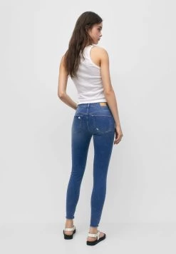 PULL & BEAR Mid Waist Ripped - Jeans Skinny Fit - Blue Denim -PULL BEAR Winkel fb4eb46d52a94825bbe923cfc533c7c4