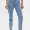 PULL & BEAR Mom Fit - Jeans Tapered Fit - Blue Denim